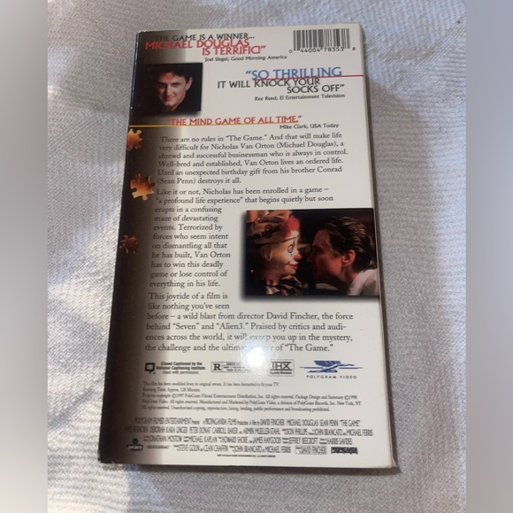 The Game VHS Tape- Michael Douglas - Picture 2 of 3